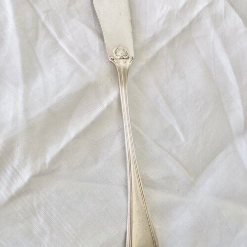 6 couteaux à poisson en argent, Antique French silver-plated fish shops knives,argenterie française,Antique french silverware