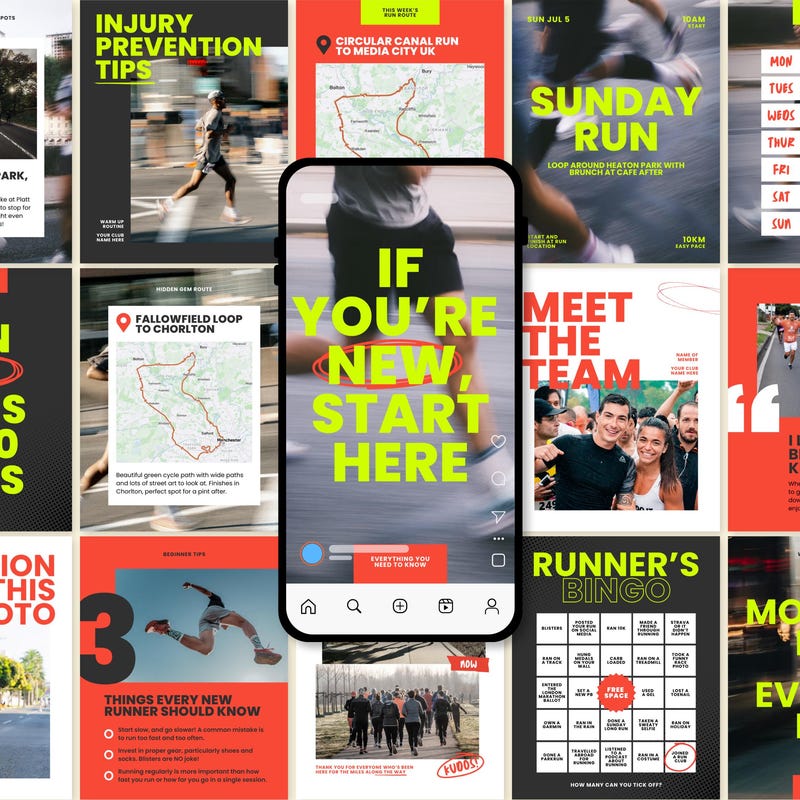 Course Review Tracker Running Club Canva - Etsy