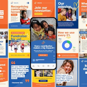 Szablony dla organizacji non-profit w mediach społecznościowych dla organizacji pozarządowych, darowizny, zbiórki funduszy, organizacja charytatywna, Instagram, organizacja wolontariacka, posty na Instagramie