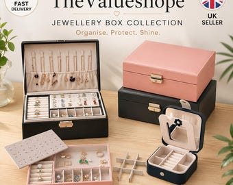 Joyero/organizador de viaje de cuero de doble capa con espejo y espacio para guardar anillos y collares.