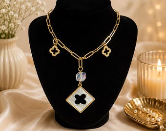 Radiant Clover Charm Necklace