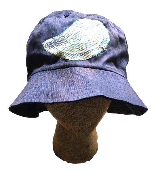 Bucket hat,cotton blend unique paisley print patch, festival sun hat, winter hat,re purposed hat,unisex unique party hat,Eco repurposed gift