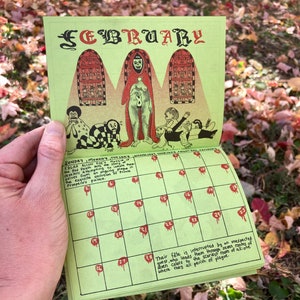 LAST YEARS 2023 Nudie Ladies Calendar: Sheebie Jeebies 12 Months of Terror Riso printed beauty image 2