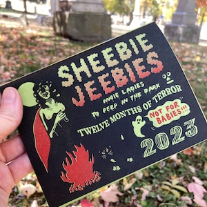 LAST YEARS 2023 Nudie Ladies Calendar: Sheebie Jeebies 12 Months of Terror Riso printed beauty image 1