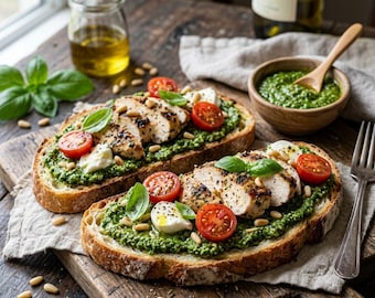 Classic Italian Basil Pesto Recipe – Authentic Digital Kitchen Card (PDF Download)