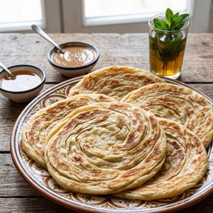Authentic Moroccan Meloui Msemen Recipe | Layered Flatbread Baking Guide | Homemade Bread Making Tutorial | Gift for Home Bakers