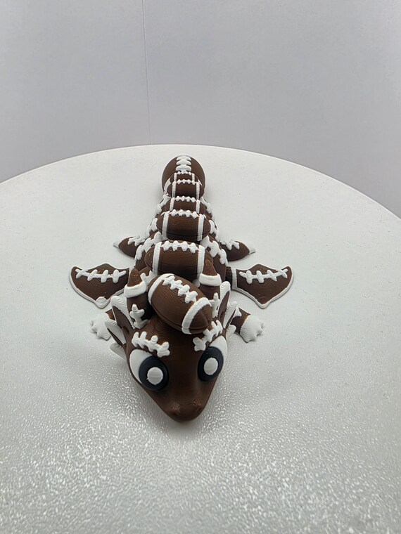 Flexi Football Dragon 3D Printed Toy | Articulated Sports Dragon Fidget Toy | Poseable Figure