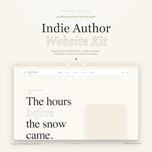Author Website Template · Book Edition · 3D Covers · Literary HTML/CSS · Snow Palette (Instant Download)