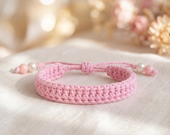 Patrón de pulsera de ganchillo en PDF, tutorial de joyería de ganchillo para principiantes, pulsera de la amistad DIY, regalo fácil hecho a mano, descarga instantánea.