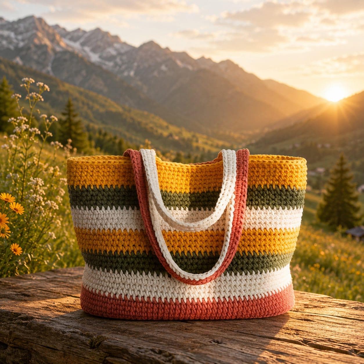 33 Crochet Purses and Bags To Make at Home: Fresh Patterns for Everyday Carryalls 25 Striped Crochet Market Tote Beginner Friendly Granny
