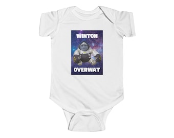 Winton Overwat baby bodysuit | space gorilla graphic infant onesie