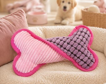 Plush Squeaky Dog Bone Toy Soft Chew Toy Puppy Birthday Gift