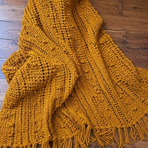 Chunky Crochet Afghan Pattern | Puff Stitch, Loop Stitch Throw (PDF Download)