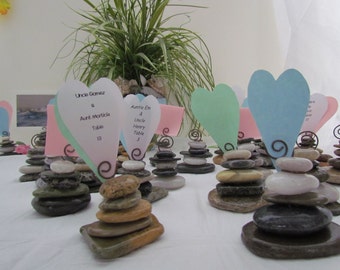 Wedding Place Card Holders Cape Cod Beach Stone Share Your Journey ( by apresto) Free Shipping