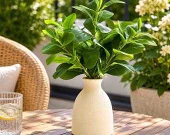 Artificial Eucalyptus Plant in Vase, Faux Potted Greenery Indoor Decor, Realistic Fake Plant for Office Desk Shelf Home Centerpiece
