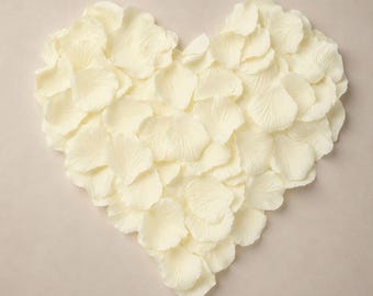 1000 Pcs Artificial Silk Rose Petals Ivory, Wedding Flower Petals for Bridal Shower, Table Decor & Romantic Events