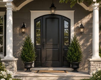 2 Pack Artificial Cedar Trees Outdoor, 36" Faux Cypress Topiary Plants for Porch Front Door Home Office Decor