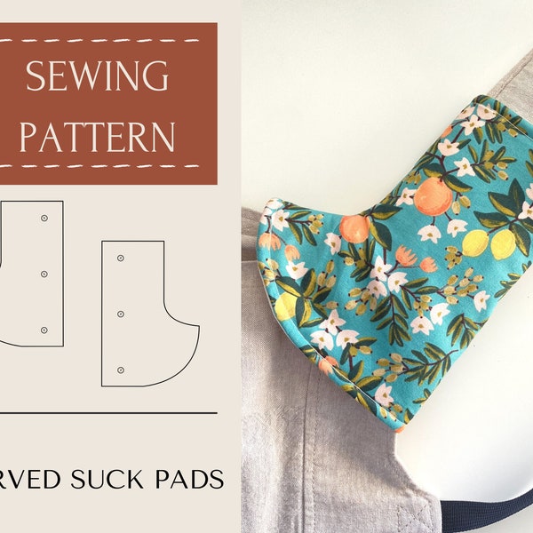 Suckpad Sewing Pattern, PDF Sewing Pattern Curved Baby Carrier Suck Pads, Drool Pads Happy Baby Suck Pad, Sakura Bloom, Tula, Happy Baby