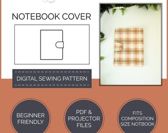 Composition Notebook Cover Sewing Pattern PDF | Beginner Friendly