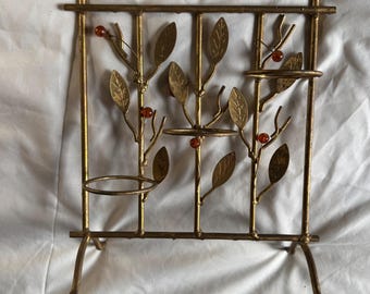 Gold Leaf Design Candle Holder/ Plant Holder