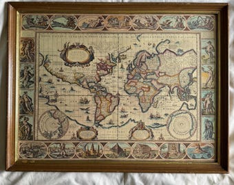 Vintage Framed Map Print