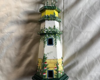 Hand Painted Wooden Lighthouse