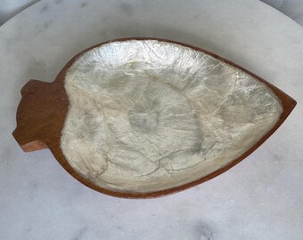 Wood and Seashell Trinket Tray/Ring Dish