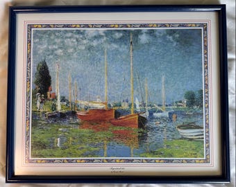 Inramat tryck av Argenteuil 1875 av Claude Monet