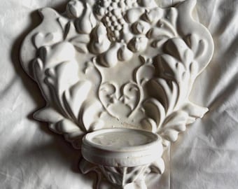 White Ceramic Fruit & Floral Wall Sconce