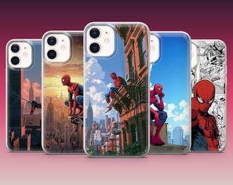 Funda para teléfono Spiderman Marvel Superheroes para iPhone 17, 17 Pro, 16e, 15, 14, 13, 12, Samsung S26, S25 Fe, S24, A17, A57, Pixel 11 Pro, 11
