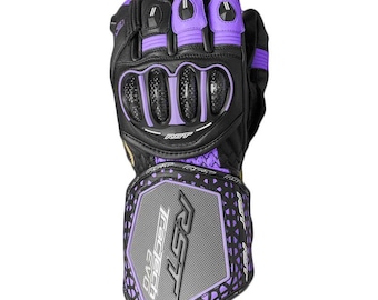 Luva de motociclismo feminina RST Tractech Evo 4 CE, preta/fúcsia/água