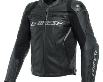 Chaqueta de motociclista Dainese negra - Racing 4 de piel de vacuno