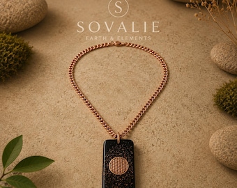 Collana Fiore della Vita in orgonite / Pendente in cristallo di shungite / Catena cubana in rame / 56 cm o 61 cm