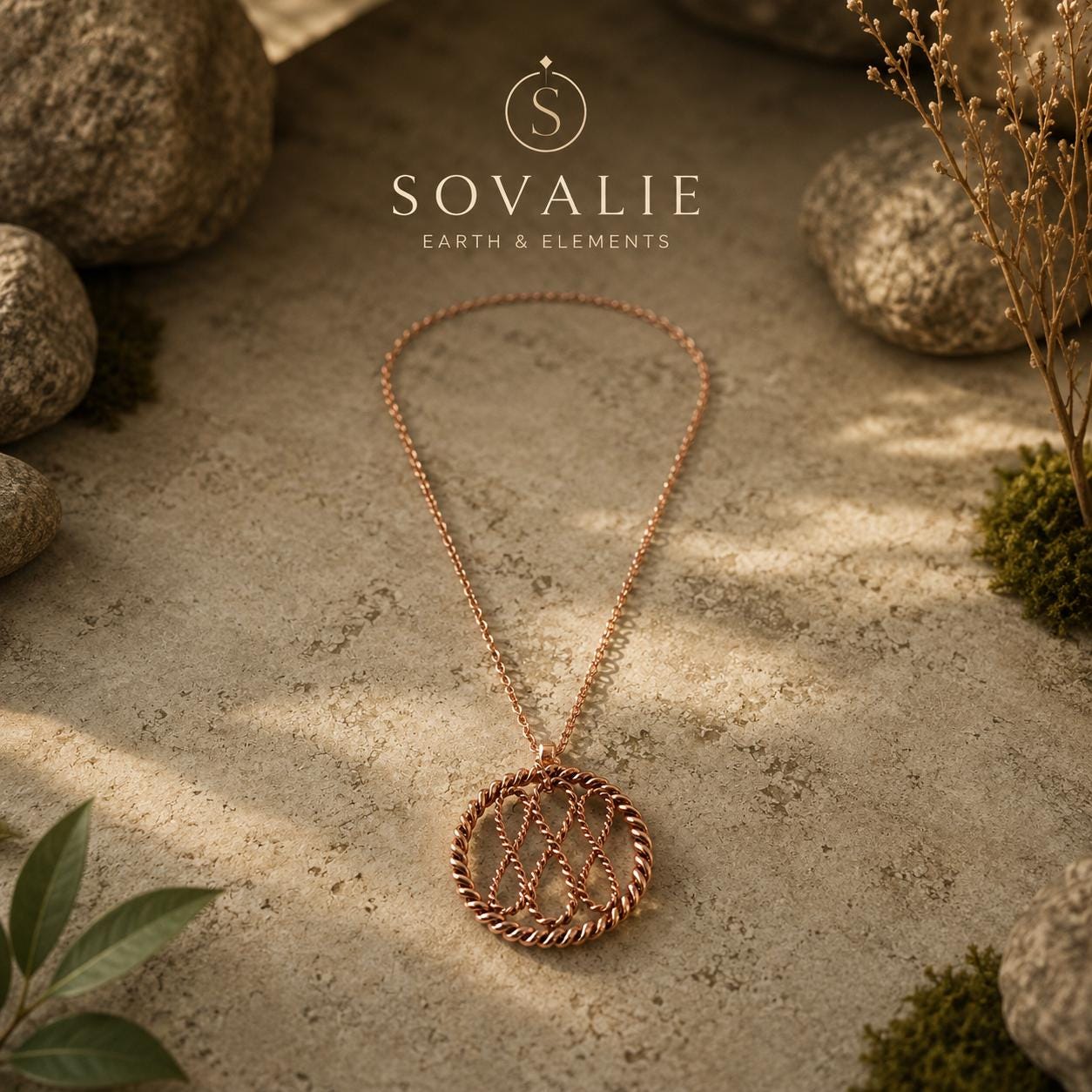 Sovalie Pure Copper Tensor Ring Necklace | Infinity Geometry