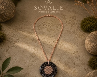 Collana con ciondolo Sovalie Buddha Loto in orgonite / Ciondolo Fiore della Vita / Gioielli in shungite e quarzo / Catena cubana in rame