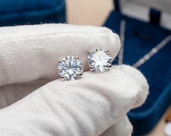 Titanium G23 Moissanite Flat Back Stud Earrings, Hypoallergenic Sleep Earrings for Sensitive Ears, Screw Back, Waterproof, Nickel Free