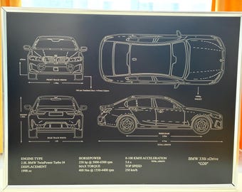 Arte personalizada em metal com projeto de carro, desenho técnico personalizado, presente de decoração automotiva.
