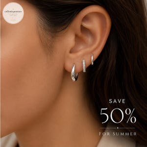 8 Pcs Dainty Huggie Hoop Earrings Set, Gold Silver CZ Ear Stack, Minimalist Cartilage Earrings, Gift for Her