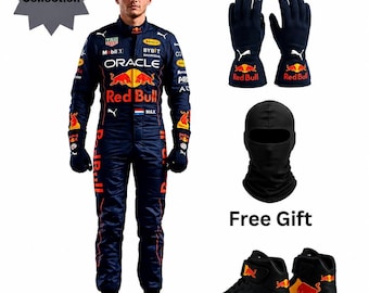 Conjunto personalizado de traje de karting con zapatos, guantes y pasamontañas de regalo / Niños y adultos