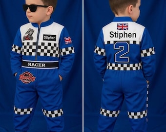 Traje de carreras personalizado para niños / Mono de automovilismo personalizado para niños pequeños y niños