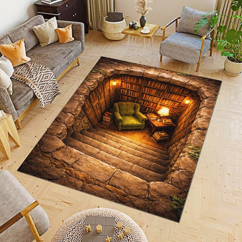 3d Library Rug - Etsy