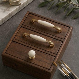 Handgefertigte Porzellan Schrank Knäufe, Antique Gold Chrome Pulls