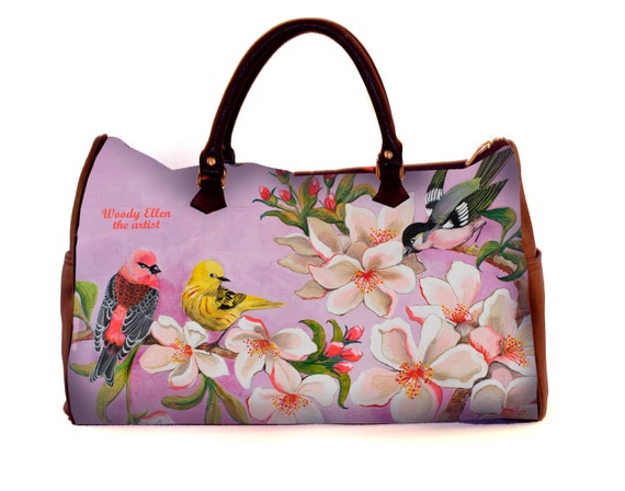 Travel bag, Bloom, weekend bag, birthday gift, gifts for her, gifts for mom,Woody Ellen handbag,christmas gifts, christmas gift ideas, gifts