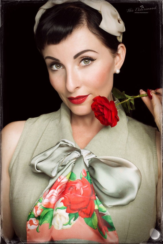Silk scarf, Red Paris, Pinup fashion, gifts for her, gift for mom, Woody Ellen handbag, Christmas gift ideas, Valentine gift ideas