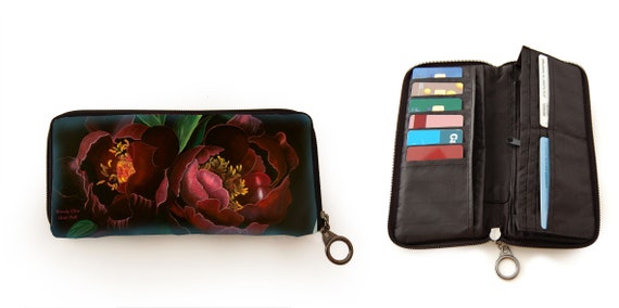 Retro wallet, vintage wallet, NightBloom, gift for her, gift mom, Woody Ellen bag, valentine gift, christmas gift ideas, floral print wallet
