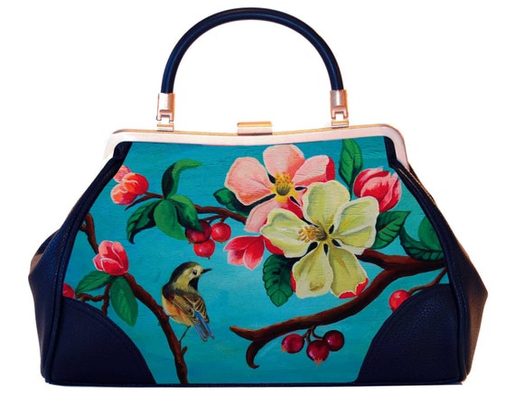 Retro handbag, Vintage handbag, Blossom, christmas gifts, gift for her, gift mom, Woody Ellen handbag, Pinup fashion, christmas gift ideas