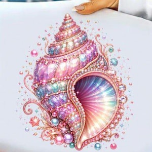 Paljett snäckskal strass PNG, strand sublimeringsdesign, kustgrafik digital nedladdning