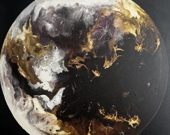 Onbekende exoplaneet: origineel kunstwerk | ruimteschildering, moderne muurdecoratie, decor