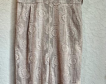 Romantic Lace Wide Leg Jumpsuit Boho Cottagecore Cream Romper