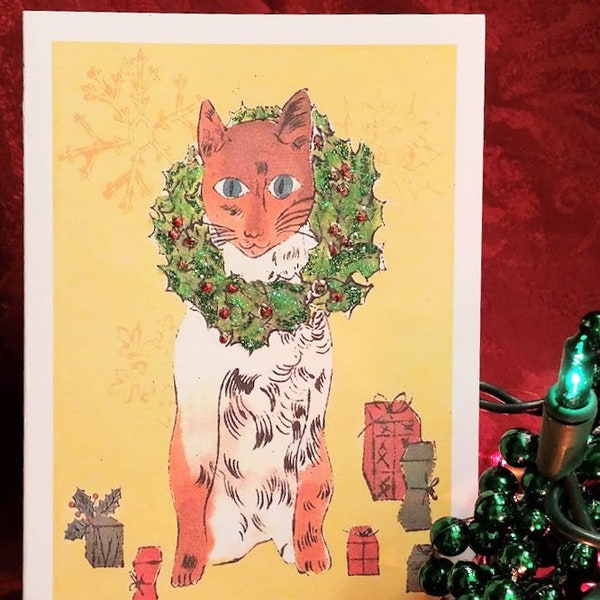 Christmas Card with Andy Warhol Cat